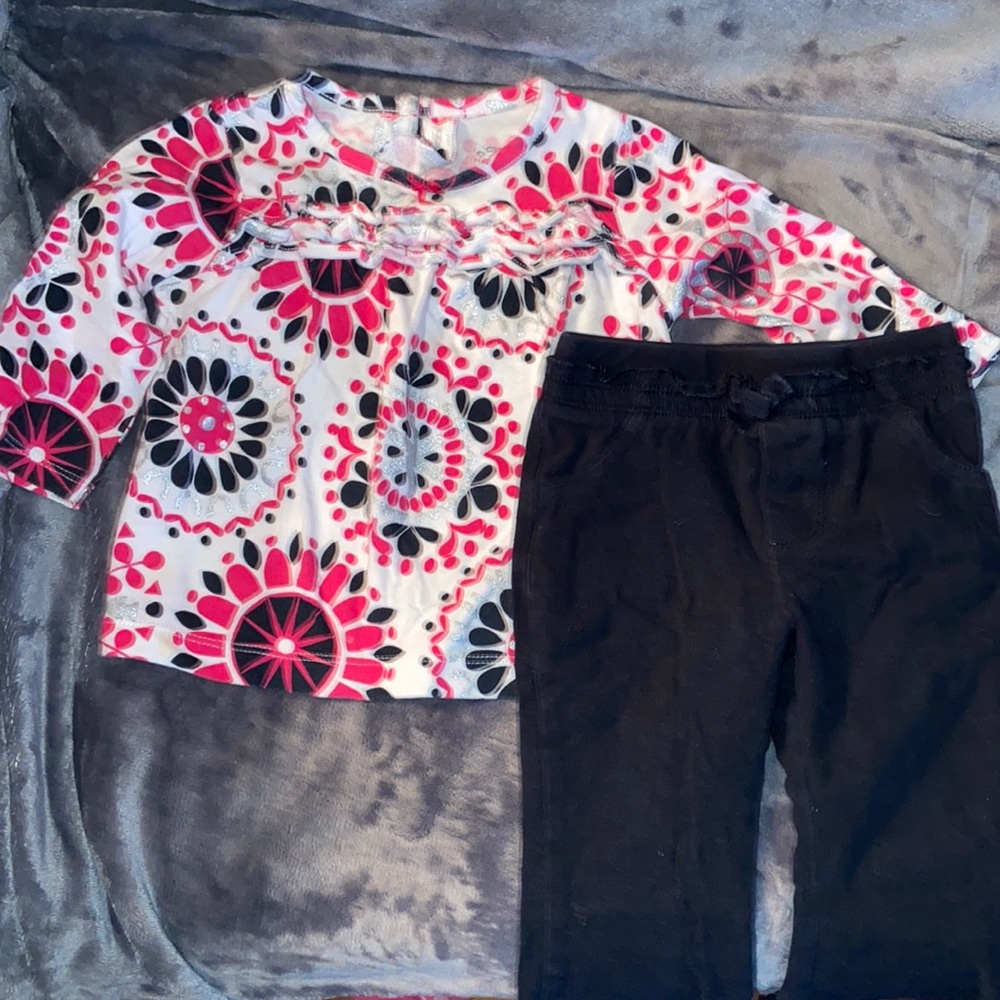 Carter’s cute pink black white silver set